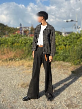 「アイテム（イヤーカフ）」を使った、桜さん（メンズ・177cm）の冬コーディネート