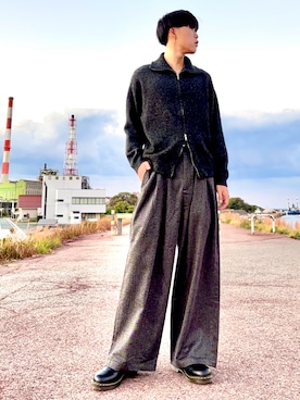 「アイテム（ベルト）」を使った、桜さん（メンズ・177cm）の秋コーディネート