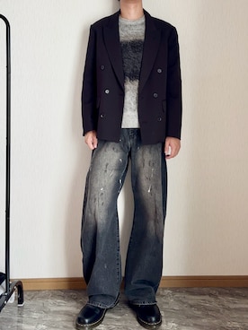 「アイテム（ベルト）」を使った、桜さん（メンズ・177cm）の秋コーディネート