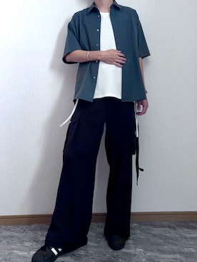 「アイテム（カーゴパンツ）」を使った、桜さん（メンズ・177cm）の秋コーディネート