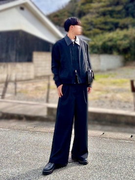 「アイテム（イヤーカフ）」を使った、桜さん（メンズ・177cm）の冬コーディネート