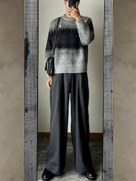 「アイテム（イヤーカフ）」を使った、桜さん（メンズ・177cm）の冬コーディネート