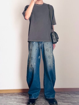 「アイテム（イヤーカフ）」を使った、桜さん（メンズ・177cm）の秋コーディネート