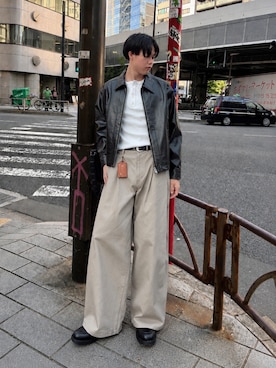 「SINSS（シンス）のアイテム（ブルゾン）」を使った、Ousukeさん（メンズ・177cm）の秋コーディネート
