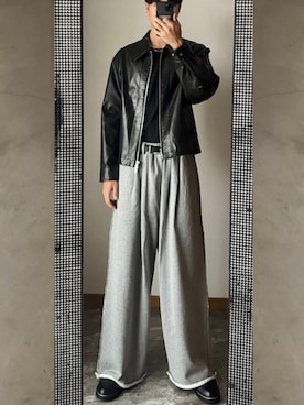 「アイテム（イヤーカフ）」を使った、桜さん（メンズ・177cm）の冬コーディネート