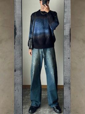 「アイテム（イヤーカフ）」を使った、桜さん（メンズ・177cm）の冬コーディネート