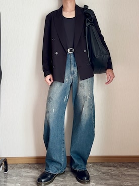 「アイテム（ローファー）」を使った、桜さん（メンズ・177cm・10代）の秋コーディネート