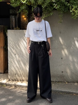 「SINSS（シンス）のアイテム（ショルダーバッグ）」を使った、Ousukeさん（メンズ・177cm）の夏コーディネート