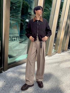 「アイテム（ブルゾン）」を使った、Ousukeさん（メンズ・177cm）の秋コーディネート