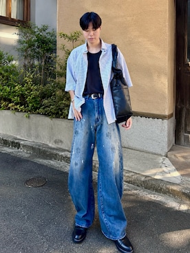 「SINSS（シンス）のアイテム（バッグ）」を使った、桜介さん（メンズ・177cm）の夏コーディネート