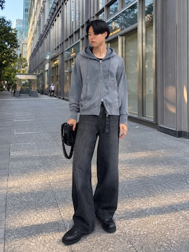「アイテム（イヤーカフ）」を使った、Ousukeさん（メンズ・177cm）の秋コーディネート