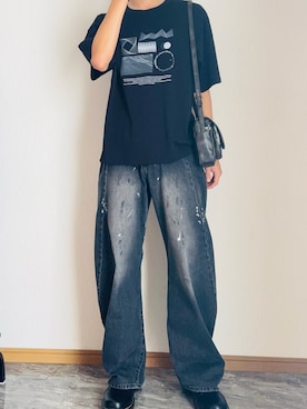「アイテム（イヤーカフ）」を使った、桜さん（メンズ・177cm）の秋コーディネート