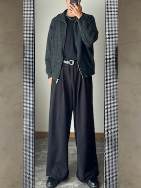 「アイテム（イヤーカフ）」を使った、桜さん（メンズ・177cm）の冬コーディネート