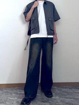 「アイテム（イヤーカフ）」を使った、桜さん（メンズ・177cm）の秋コーディネート