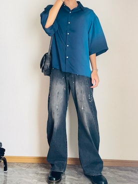 「アイテム（イヤーカフ）」を使った、桜さん（メンズ・177cm）の秋コーディネート