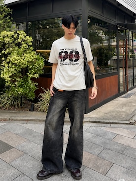 「SINSS（シンス）のアイテム（ショルダーバッグ）」を使った、Ousukeさん（メンズ・177cm）の秋コーディネート