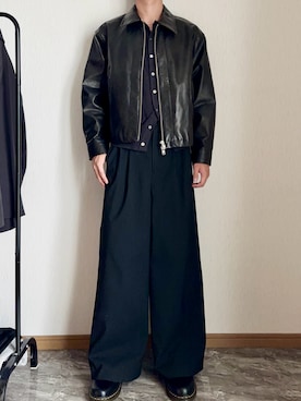 「アイテム（イヤーカフ）」を使った、桜さん（メンズ・177cm・10代）の秋コーディネート