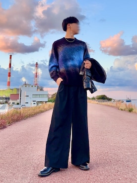 「アイテム（イヤーカフ）」を使った、桜さん（メンズ・177cm・10代）の秋コーディネート