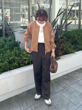 「アイテム（ブルゾン）」を使った、ririkaさん（レディース・157cm）の秋コーディネート