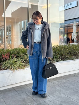 「アイテム（ムートンコート）」を使った、ririkaさん（レディース・157cm・20代）の冬コーディネート