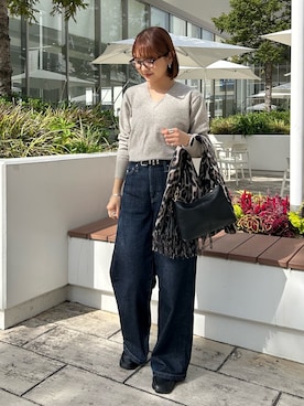 「アイテム（ストール/ショール）」を使った、ririkaさん（レディース・157cm・20代）の秋コーディネート