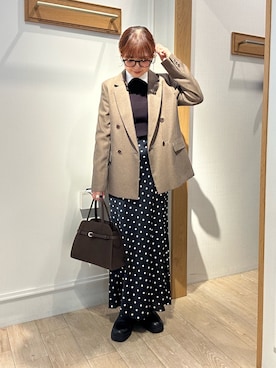 「ドット柄」｜ririkaさん（レディース・157cm）の秋コーディネート