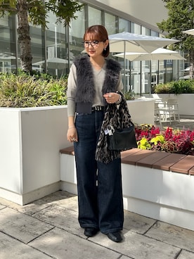 「アイテム（ストール/ショール）」を使った、ririkaさん（レディース・157cm・20代）の秋コーディネート