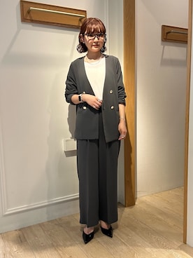 「アイテム（ノーカラージャケット）」を使った、ririkaさん（レディース・157cm）の夏コーディネート
