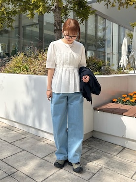 「NOLLEY'S LIGHT（ノーリーズライト）のアイテム（パンツ）」を使った、ririkaさん（レディース・157cm）の春コーディネート