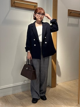 「アイテム（トートバッグ）」を使った、ririkaさん（レディース・157cm）の秋コーディネート