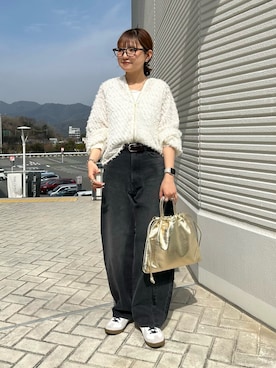 「シア―ブラウス」｜「アイテム（ジャケット/アウター）」を使った、ririkaさん（レディース・157cm）の春コーディネート