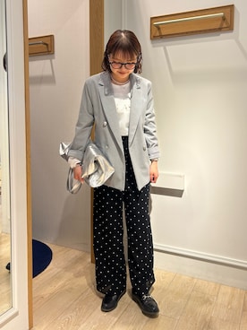 「NOLLEY'S LIGHT（ノーリーズライト）のアイテム（ジャケット/アウター）」を使った、ririkaさん（レディース・157cm）の春コーディネート