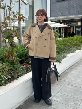 「アイテム（トレンチコート）」を使った、ririkaさん（レディース・157cm）の秋コーディネート