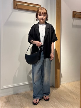 「アイテム（テーラードジャケット）」を使った、ririkaさん（レディース・157cm）の夏コーディネート
