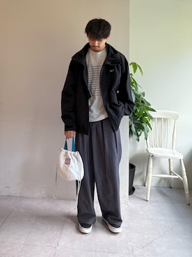 「アイテム（ナイロンジャケット）」を使った、KOGIさん（メンズ・175cm）の秋コーディネート