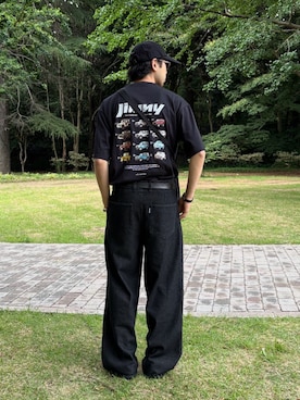 「Franklin Climbing（フランクリンクライミング）の【Franklin Climbing×JIMNY】ジムニーコレクションTee（Tシャツ/カットソー、ブラック系）」を使った、KOGIさん（メンズ・175cm）の夏コーディネート