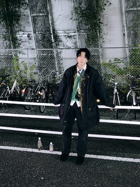 「オイルドジャケット」｜「アイテム（その他アウター）」を使った、taaaaaiyoさん（メンズ・174cm）の冬コーディネート