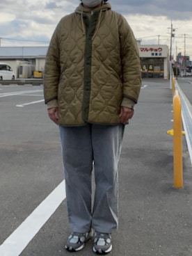 「グレー」｜「アイテム（モッズコート）」を使った、SPADE25さん（レディース・167cm）の冬コーディネート