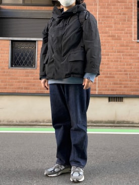 「YAECA」｜「アイテム（マウンテンパーカー）」を使った、SPADE25さん（レディース・167cm）の冬コーディネート