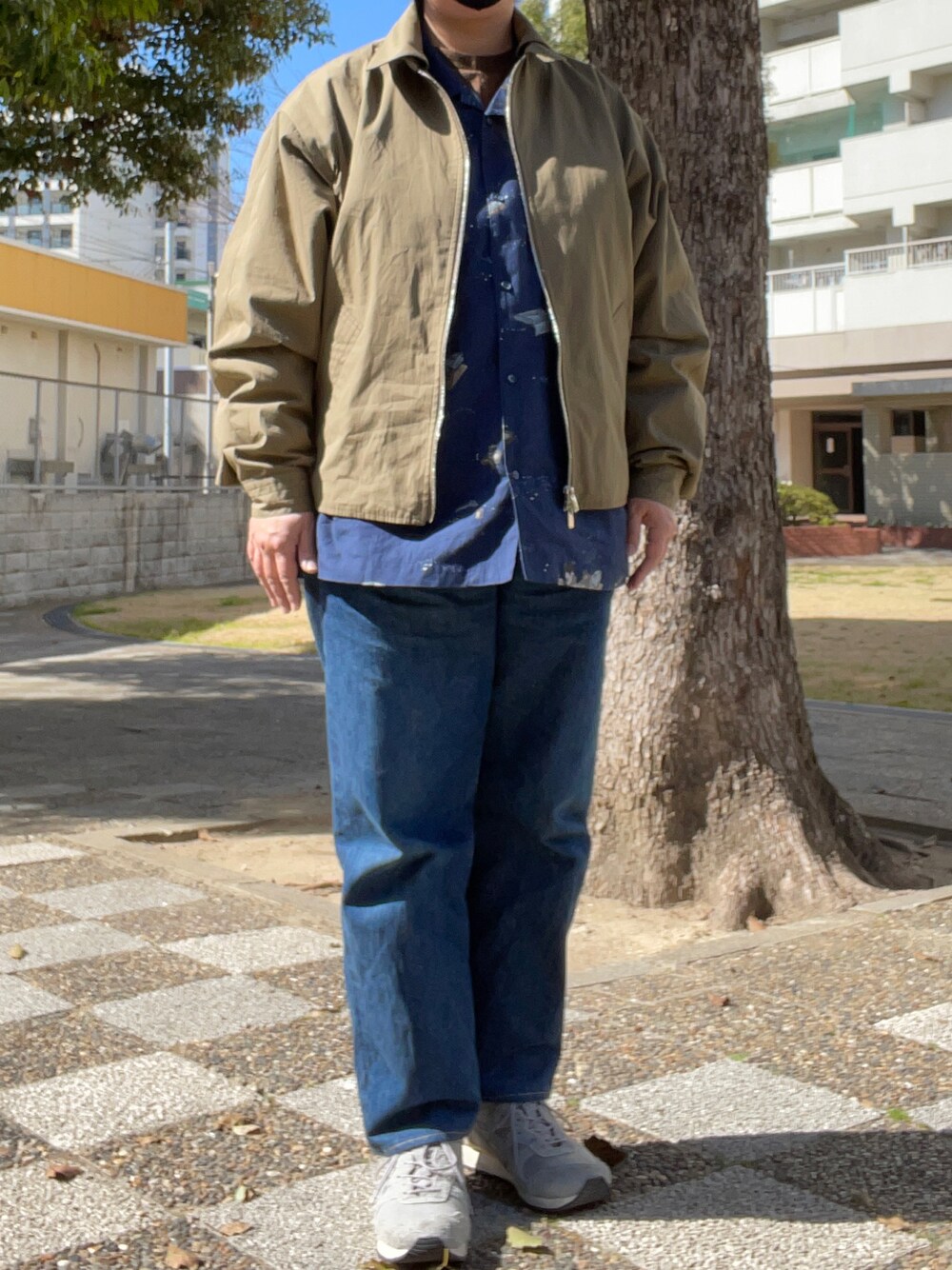 「MARKAWARE、Porter Classic、CIOTA、アロハシャツ」｜「PORTER CLASSICのアイテム（シャツ/ブラウス、ブルー系）」を使った、SPADE25さん（レディース・167cm）の春コーディネートの1枚目の写真