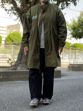 「ジャーマントレーナー」｜「アイテム（モッズコート）」を使った、SPADE25さん（レディース・167cm）の秋コーディネート