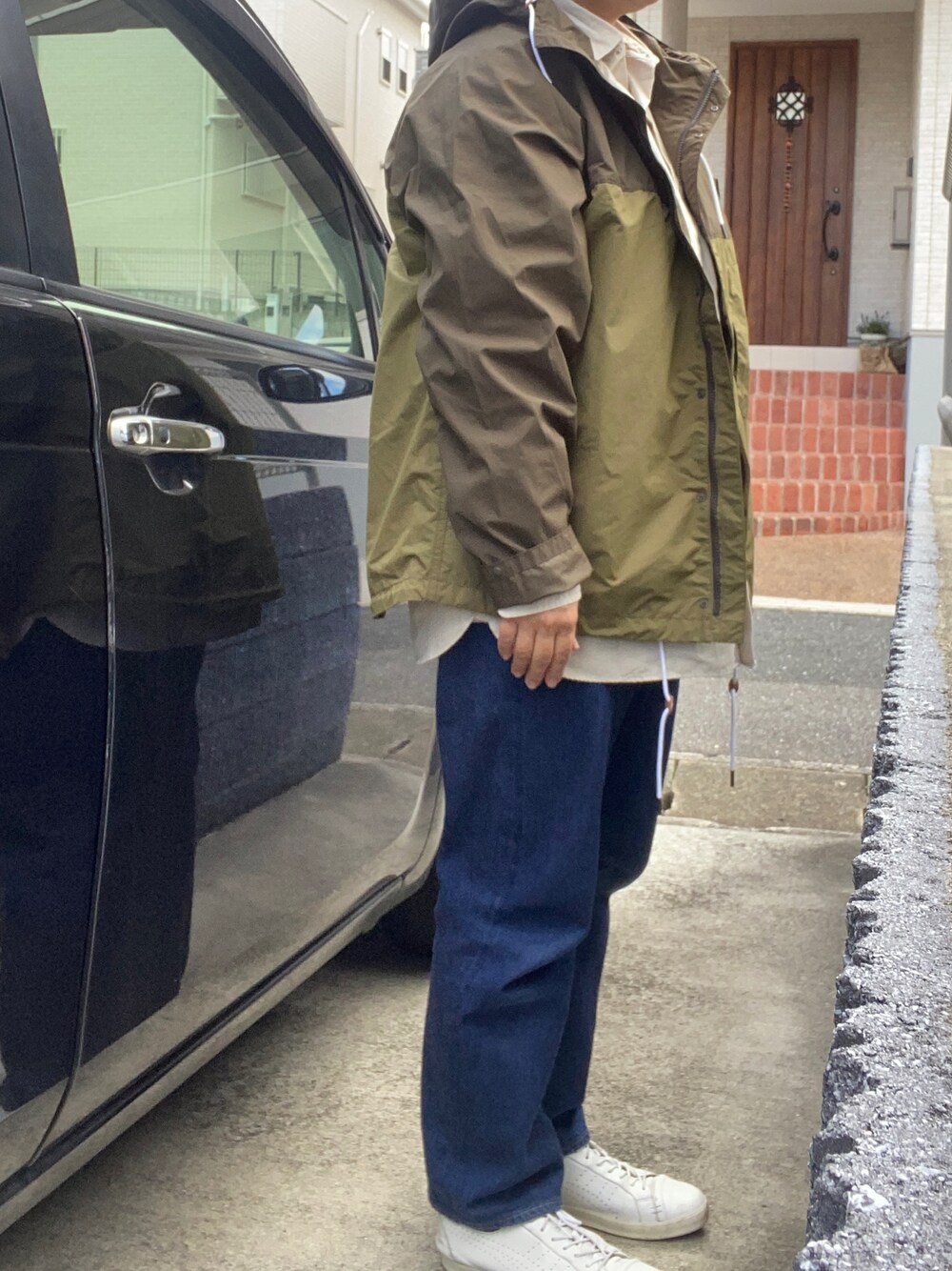 「秋のコーデ、nanamica、YAECA、釣り」｜「YAECAのアイテム（デニムパンツ、ブルー系）」を使った、SPADE25さん（レディース・166cm）の秋コーディネートの1枚目の写真