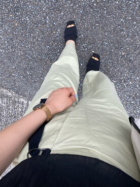 「Daniel Wellington（ダニエルウェリントン）の販売終了クラシックペティット アッシュフィールド32mm（アナログ腕時計）」を使った、aiaiaitarouさん（レディース・164cm）の夏コーディネート