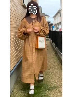 「CELINE（セリーヌ）のアイテム」を使った、小屋さん（キッズ・90cm）の秋コーディネート