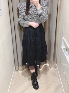 「titty＆Co. PETIT（ティティアンドコープティ）のアイテム（スカート）」を使った、yuka🐰さん（レディース・161cm）の冬コーディネート