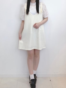 「titty＆Co. PETIT by poyo（ティティーアンドコープティバイポヨ）のアイテム（シャツ/ブラウス）」を使った、yuka🐰さん（レディース・162cm）の春コーディネート