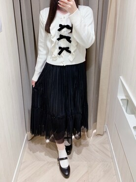 「titty＆Co. PETIT（ティティアンドコープティ）のアイテム（スカート）」を使った、yuka🐰さん（レディース・161cm）の冬コーディネート