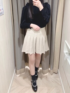 「titty＆Co. PETIT（ティティアンドコープティ）のアイテム（スカート）」を使った、yuka🐰さん（レディース・161cm）の春コーディネート