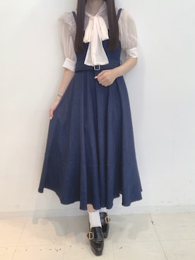 「titty＆Co. PETIT by poyo（ティティーアンドコープティバイポヨ）のアイテム（シャツ/ブラウス）」を使った、yuka🐰さん（レディース・161cm）の夏コーディネート