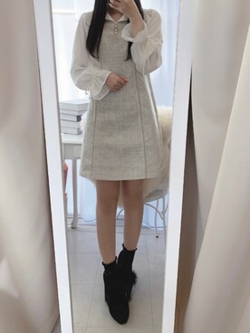 「プチプチコーデ」｜yuka🐰さん（レディース・161cm）の冬コーディネート